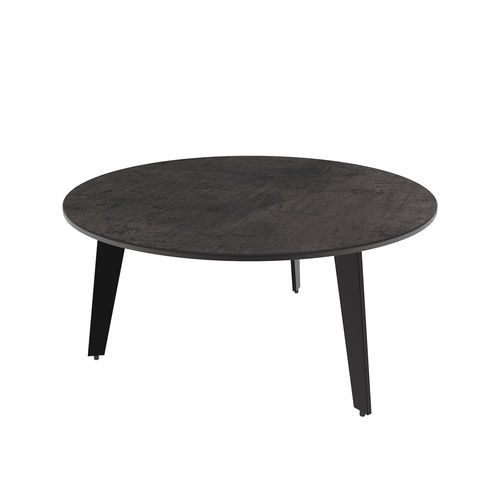 Mesa de centro contemporânea - TOSCA RONDE - AKANTE - em cerâmica / com base em aço laqueada / redonda