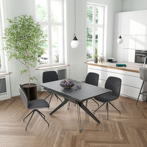 Mesa de jantar contemporânea - FASCINATION - AKANTE - em cerâmica / com base em aço laqueada / retangular