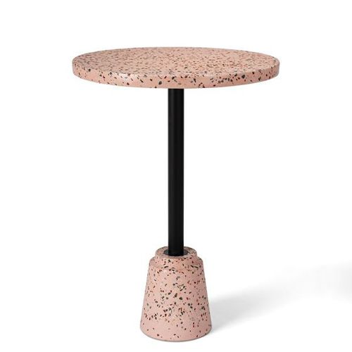 Mesa de lanchonete contemporânea - M-11 - Karoistanbul - em terrazzo / com base em aço / redonda