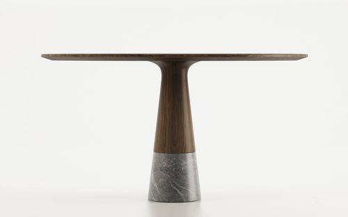 Mesa de jantar contemporânea - ECHO - Enne - em madeira maciça / redonda / da linha residencial