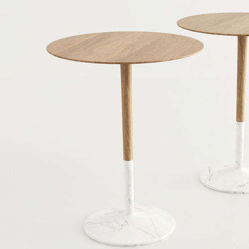 Mesa de lanchonete contemporânea - ICONA - Enne - em madeira / em mármore / redonda