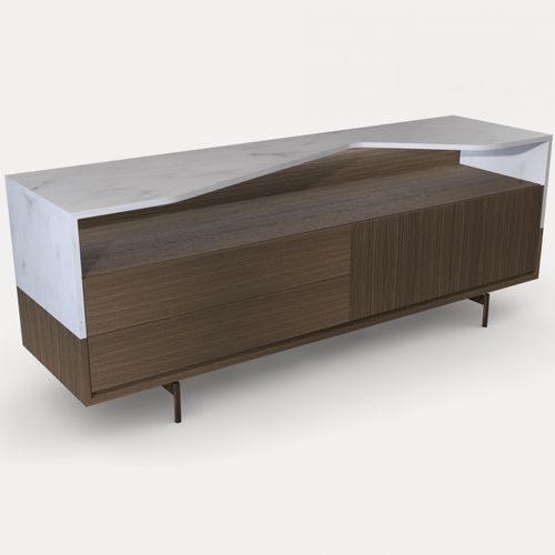 Buffet aparador contemporâneo - BRIGHT - Enne - em nogueira / em mármore