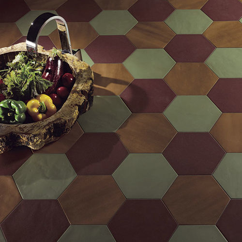 Revestimento hexagonal em cerâmica - KONZEPT - Valmori Ceramica Design - para ambiente interno / para escritório / de parede