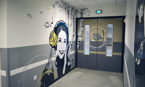 Adesivo decorativo sob medida - IME LA GÂCHETIÈRE VOREPPE - Atelier d'Art Osmoze - Design & décoration murale - para edifício de uso público