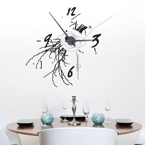 Adesivo decorativo natureza - HORLOGE DU BOIS ETERNEL - Atelier d'Art Osmoze - Design & décoration murale - com texto