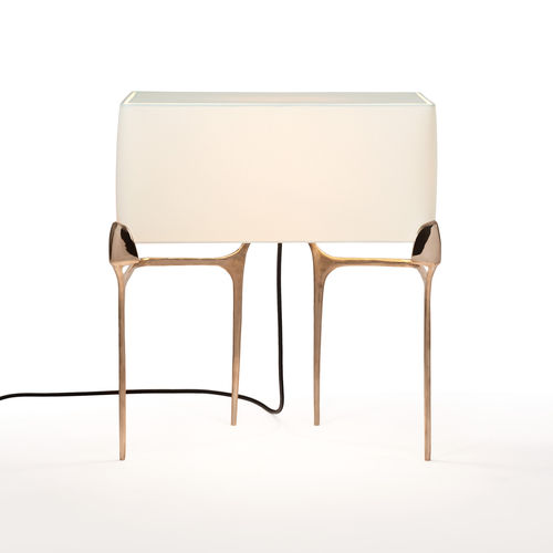 Luminária de mesa - CASTE - em papel / em bronze / contemporânea