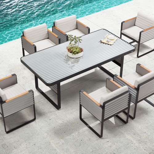 Mesa de jantar contemporânea - AIRPORT - Higold - em alumínio / com base metálica / retangular