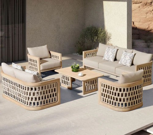 Conjunto de jardim contemporâneo - RIVA - Higold - em Sunbrella® / em teca / da linha residencial