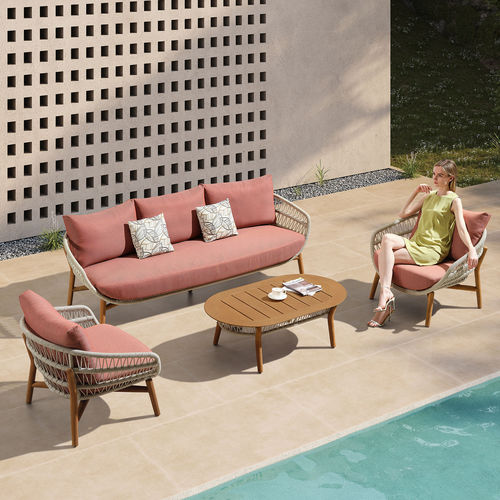 Sofá contemporâneo - VASCA - Higold - para ambiente externo / em Sunbrella® / com braços