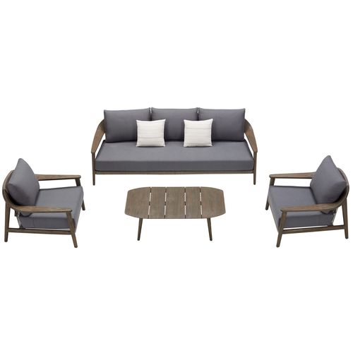 Conjunto de jardim contemporâneo - LEO - Higold - em Sunbrella® / em teca / em corda