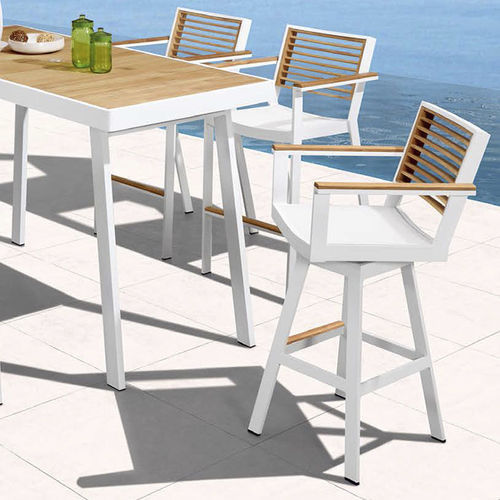 Cadeira alta contemporânea - YORK - Higold - para ambiente interno / para ambiente externo / em tecido