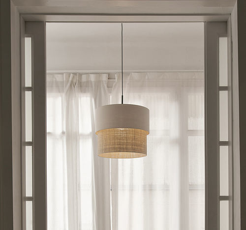 Pendente - KAN DOBLE - Luxcambra - metálica / em material têxtil / em linho
