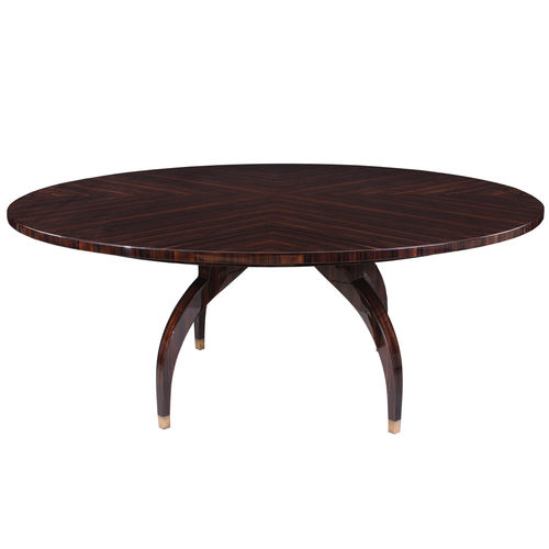 Mesa de jantar Art Déco - T001 - Cygal Art Deco GmbH & Co. KG - em ébano de Macassar / com base em ébano de macassar / redonda