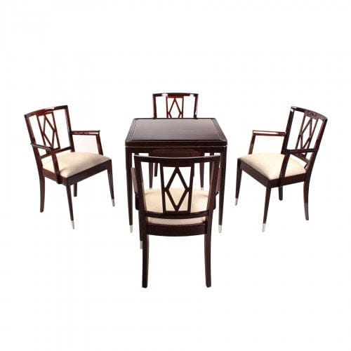 Mesa de pôquer Art Déco - STA001 - Cygal Art Deco GmbH & Co. KG - da linha residencial / em couro / em mogno