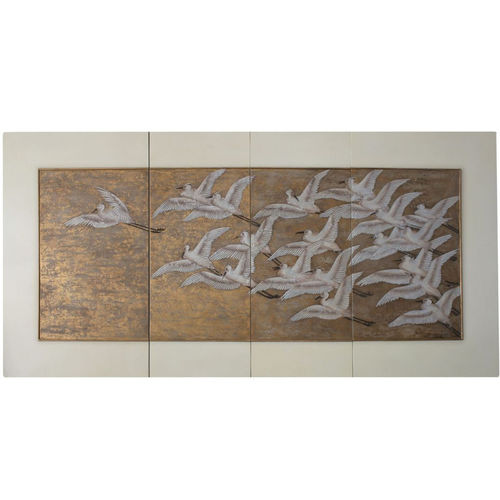 Painel decorativo de parede - ART004 - CRANE - Cygal Art Deco GmbH & Co. KG - em madeira / com relevo / cinza