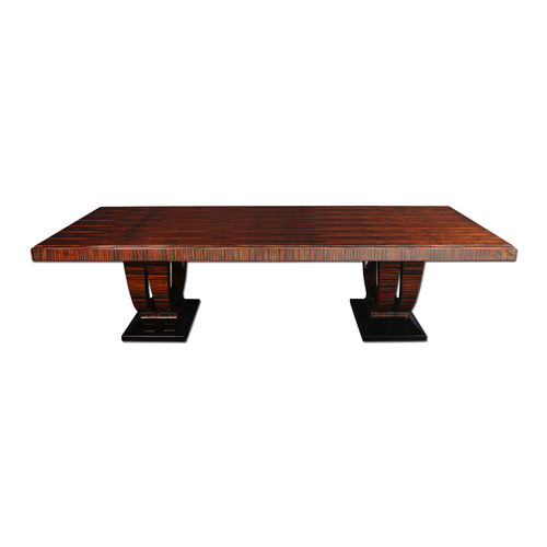 Mesa de conferências Art Déco - T044 - Cygal Art Deco GmbH & Co. KG - de madeira envernizada brilhante / em ébano de Macassar / com base em ébano de macassar