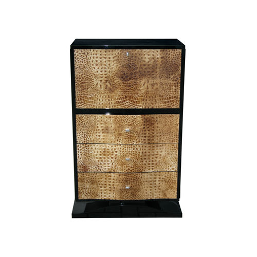 Móvel bar para bar - B012 - Cygal Art Deco GmbH & Co. KG - Art Déco / em ébano de Macassar / em couro