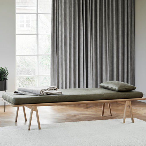 Divã contemporâneo - LEVEL - WOUD - em couro / em carvalho / para ambiente interno
