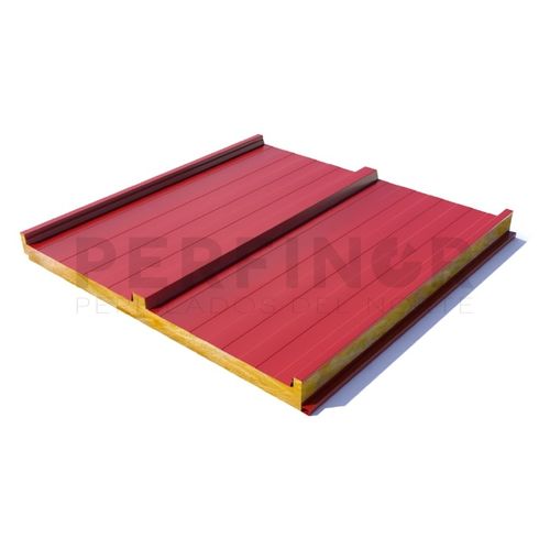 Painel sanduíche para telhado - PERFINOR - 2 faces metálicas / núcleo de lã mineral / de alta resistência