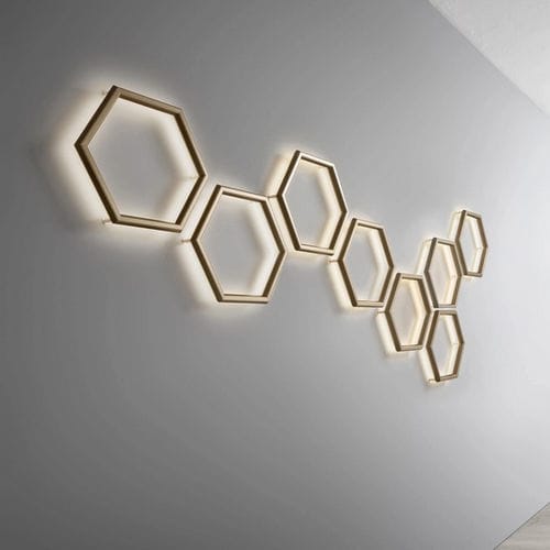 Arandela contemporânea - POLY ESAGONO PL - OLEV S.r.l. - para ambiente interno / em alumínio / hexagonal