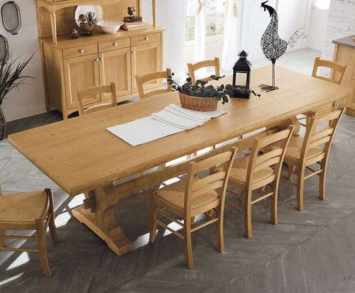 Mesa de jantar clássica - FIENO - Callesella - em madeira / retangular / ecológica