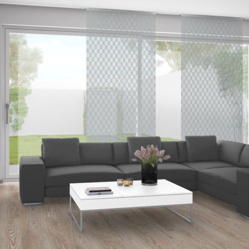 Tecido para cortinas - SPORTY 3463 - ado goldkante - quadriculado / em poliéster retardante de chama / lavável