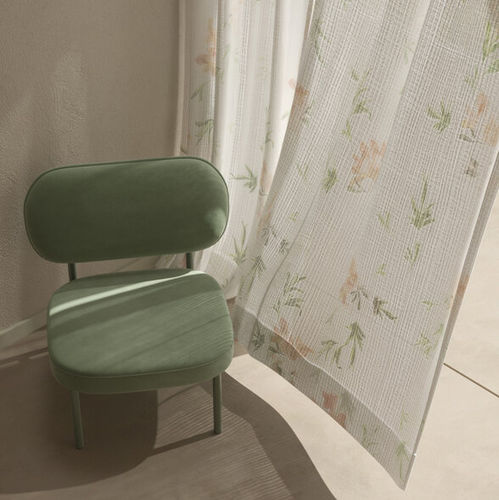 Cortina de voile floral - LOVELY - ado goldkante - em linho / em viscose / em poliestireno