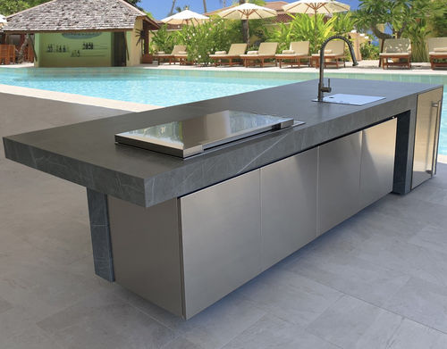 Ilha de cozinha em aço inoxidável - KAUAI - Fesfoc - grande / da linha comercial / a gás