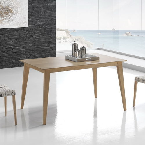 Mesa de jantar contemporânea - NORDIC - Indesan - com folheado de madeira / em vidro / em cerâmica