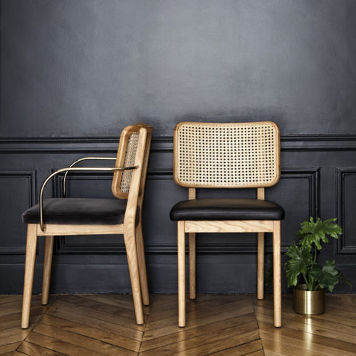 Cadeira contemporânea - CANE - Red Edition - para ambiente interno / em tecido / em couro