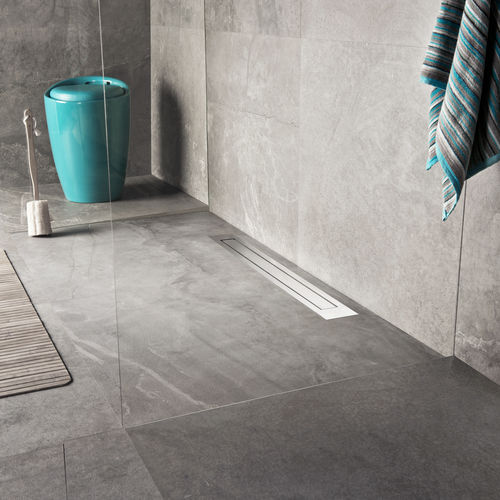 Ralo linear de chuveiro em aço inoxidável escovado - MODULO DESIGN Z-4 - ESS Easy Drain - de alta resistência