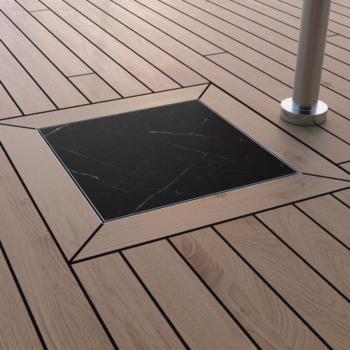 Ralo de chuveiro em pedra natural - SQUARE - ESS Easy Drain - em madeira