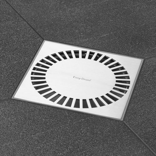 Ralo de chuveiro em aço inoxidável escovado - AQUABW-15X15 - ESS Easy Drain