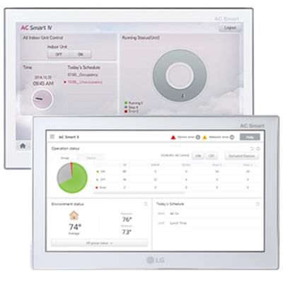 Tela sensível ao toque para sistema de automação residencial - AC SMART - LG HVAC - para sistema de ventilação / de parede