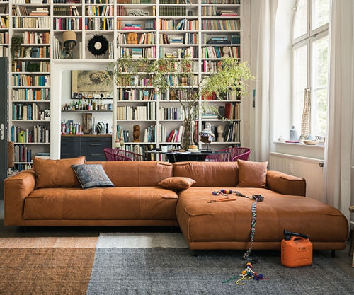 Sofá modular - 136 - freistil - contemporâneo / em couro / com braços
