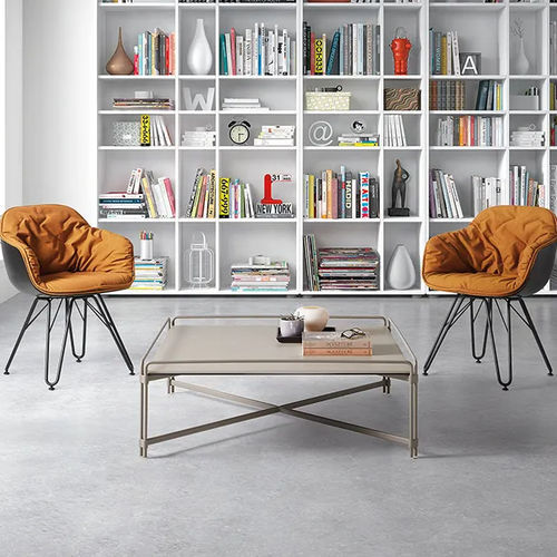 Mesa de centro contemporânea - JOIN  - DRESSY - em cerâmica / com base metálica / retangular