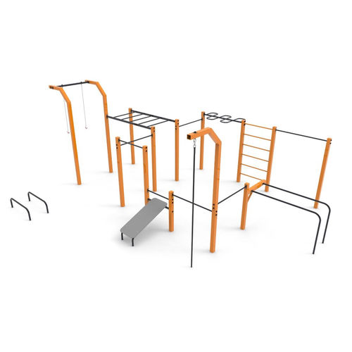 Parque de street workout para espaço público - P-009 - Free Kids s.c. - para parque infantil / para atividade esportiva / mergulho em paralelas (dips)