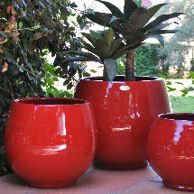 Vaso de jardim em terracota - COQUELICOT : BAHIA - Les Poteries d'Albi - redondo