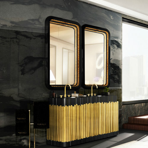 Painel decorativo de parede - BLACK PARAMOUNT SURFACE  - Maison Valentina - para banheiro / em alumínio / com motivos impressos