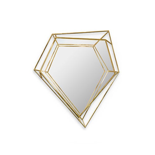Espelho de parede - DIAMOND SMALL - Maison Valentina - da linha comercial / de design original / em latão