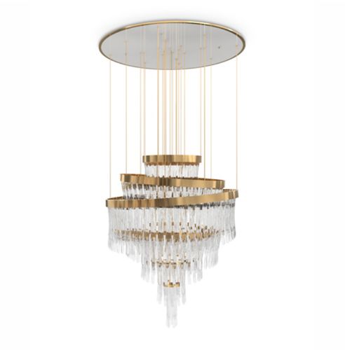 Lustre contemporâneo - BABEL - Maison Valentina - em cristal / em latão / em latão banhado a ouro