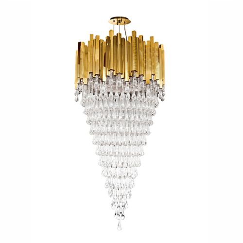 Lustre contemporâneo - TRUMP - Maison Valentina - em cristal / em latão / em cascata