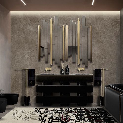Gabinete de banheiro duplo - SHINTO - Maison Valentina - de piso / em mármore / contemporâneo