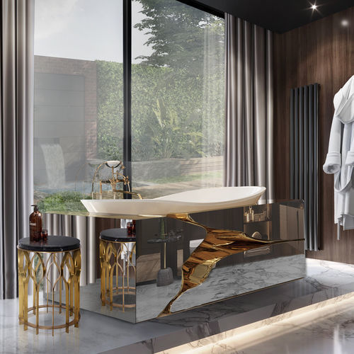 Banheira freestanding - LAPIAZ  - Maison Valentina - para residência / de fibra de vidro / em aço inoxidável