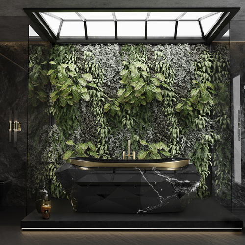 Banheira freestanding - DIAMOND FAUX MARBLE - Maison Valentina - para residência / em compósito reforçado com fibra de vidro / contemporânea
