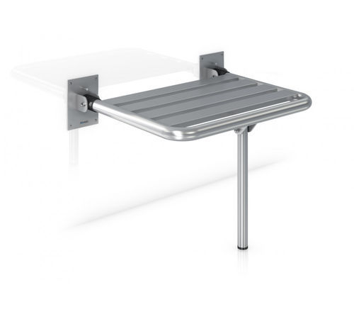 Assento de banho rebatível - GW11 24 04 01 - genwec - com pés / de parede / em inox escovado