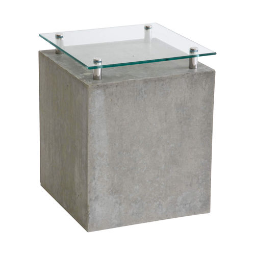 Mesa contemporânea - COLEÇÃO ESSENZIALE - Castelatto - em vidro / com base em concreto / retangular