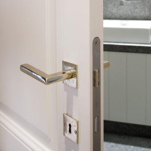 Maçaneta para porta - PH1920 /QU - Dauby - em ferro envelhecido / em metal bruto / em bronze branco