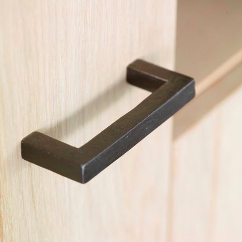 Puxador de móvel em ferro envelhecido - PMQ-128 - Dauby - em metal bruto / em bronze branco / em bronze bruto