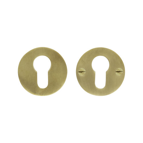 Kit para porta em latão escovado - ROUND  - Dauby - de elevada segurança